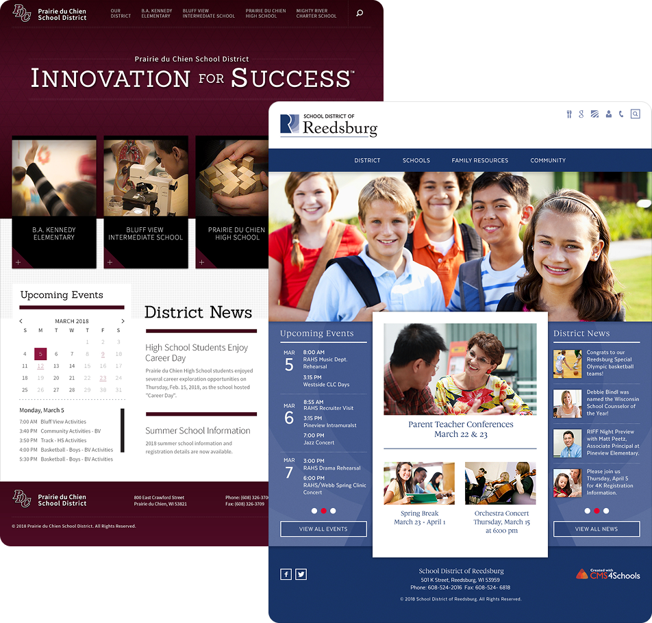 CMS4Schools page layouts